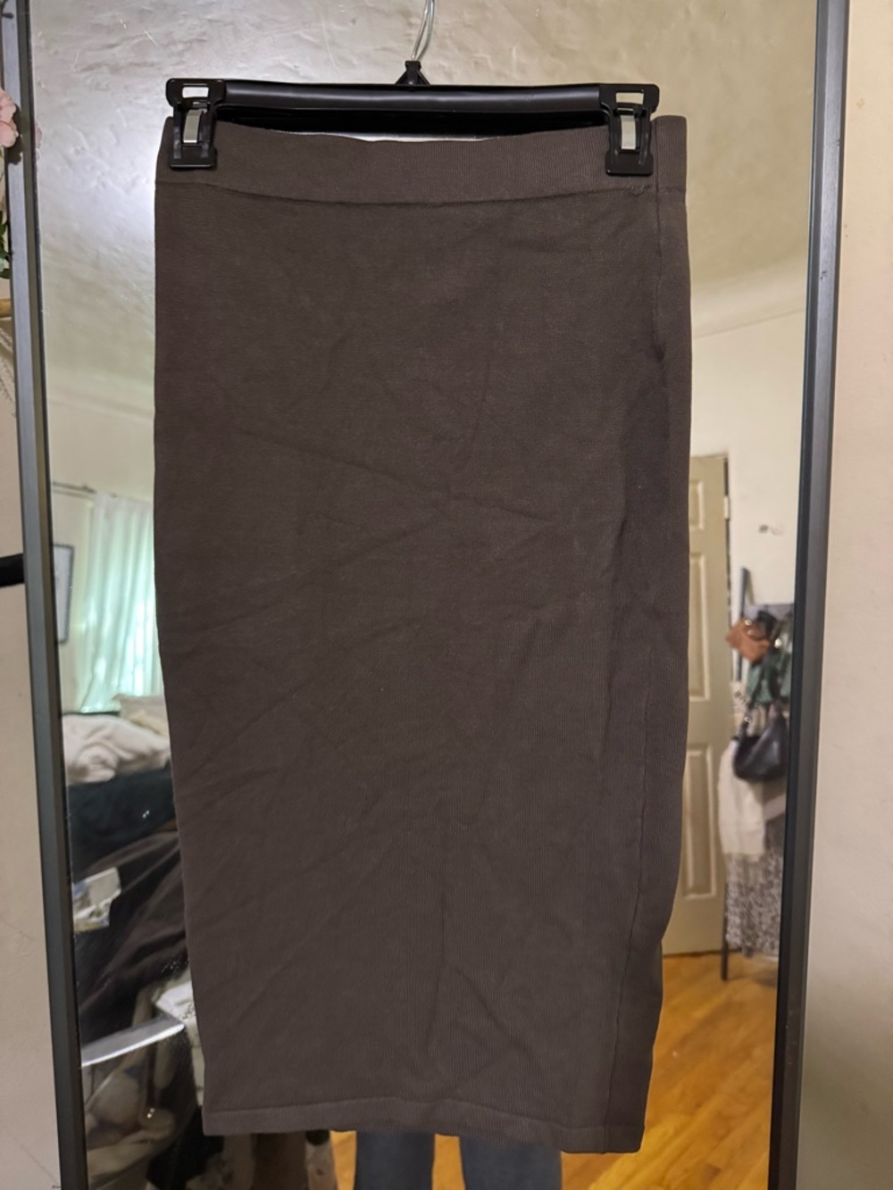 FAVLUX Brown Pencil Skirt - Slim Fit